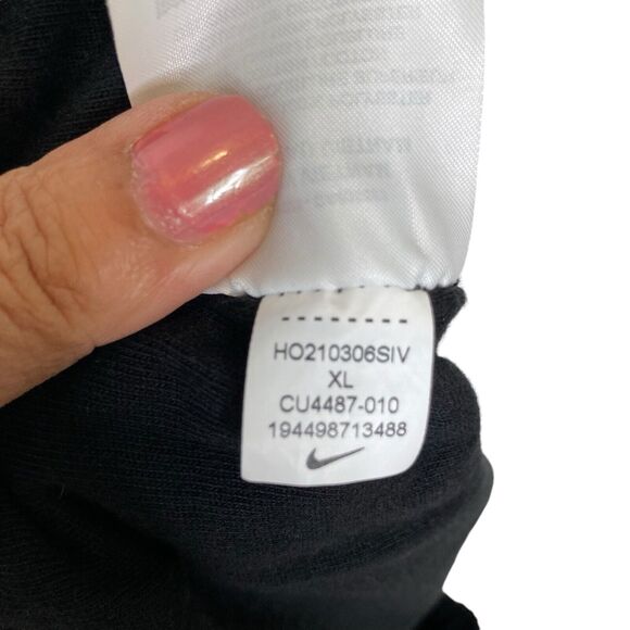 Nike Solo Swoosh Heavyweight Sweat Lined Pants Pockets Black Drawstring Size XL - Picture 8 of 11